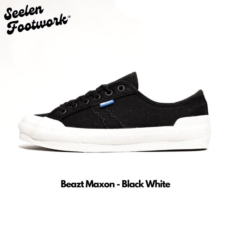 SEPATU BEAZT MAXON BLACK WHITE / WHITE / OLIVE / DRESS BLUE NAVY LOW Original 100% Sneakers Spatu Sh