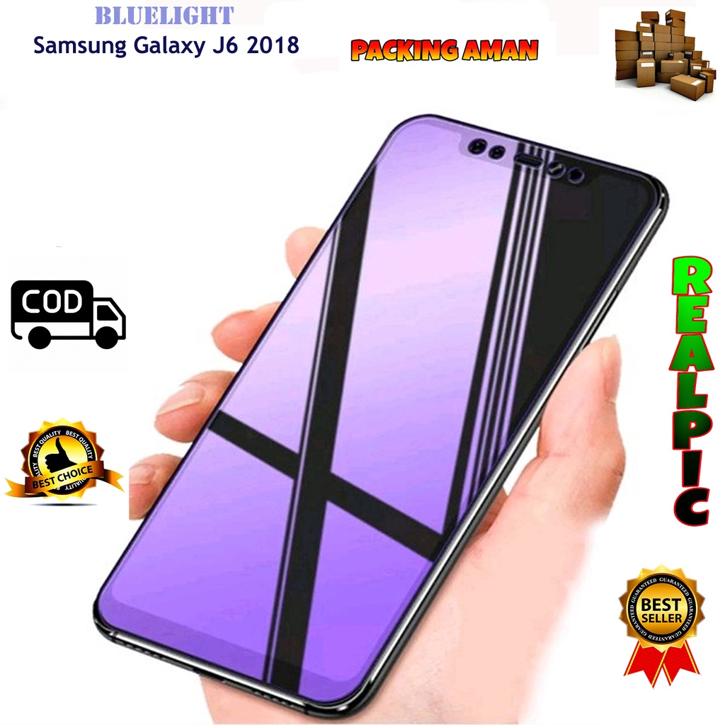 Tempered Glass Samsung Galaxy J6 2018 Matte Blue Light Anti Gores Full Screen Full Cover Protector