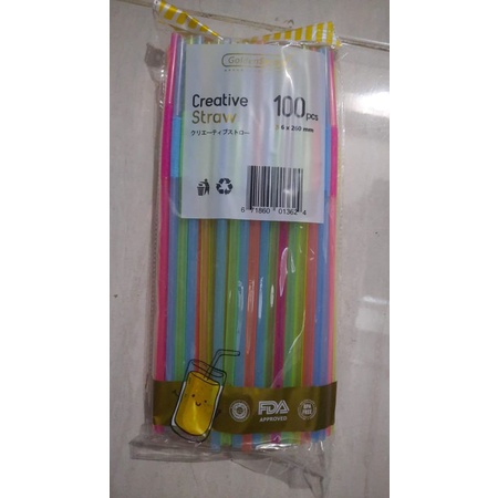 CREATIVE STRAW GOLDEN STRAW 6X260MM 100PCS