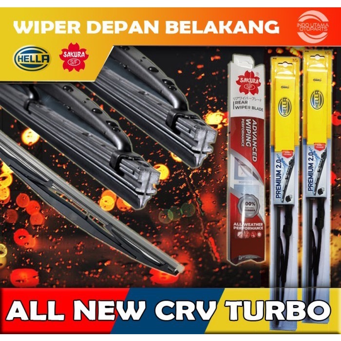 Wiper Depan Belakang All New CR-V CRV Turbo 2017 - On HELLA SAKURA