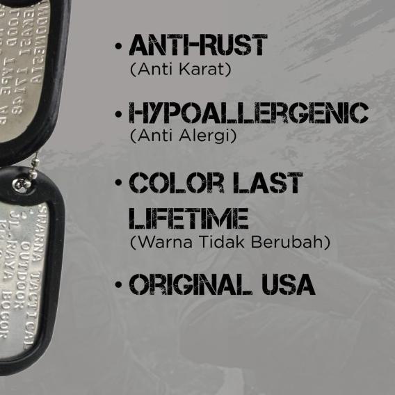 dogtag / kalung dog tag / kalung identitas / dog tag - Hitam