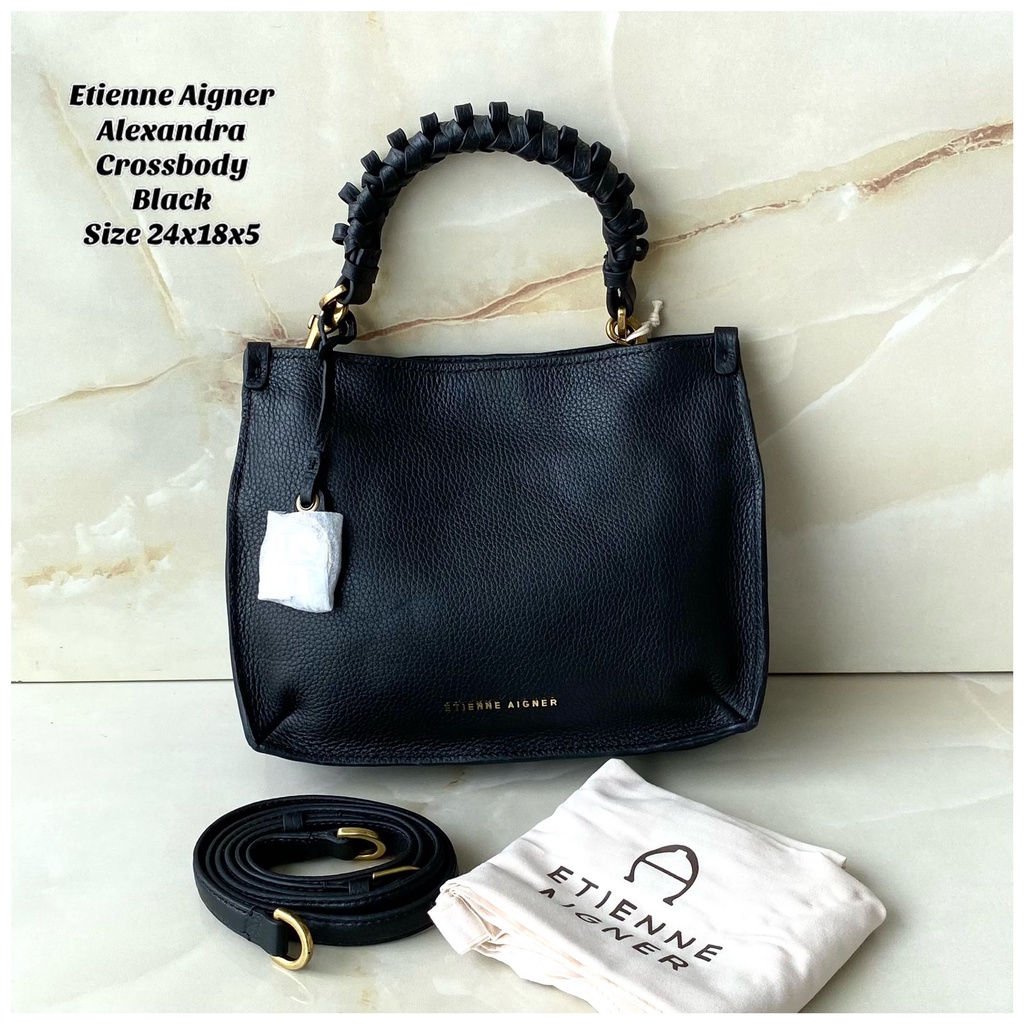 Tas Selempang Wanita Branded Etienne Aigner EA Alexandra Crossbody Bag Black Original