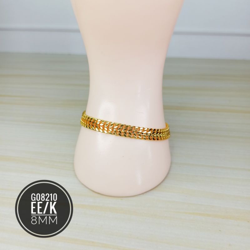 Gelang Fashion Rantai Tikar 8m Warna 24k G08210