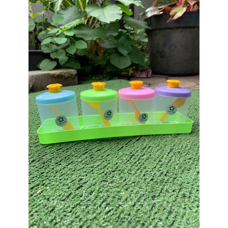 Tempat bumbu 4 in 1 / Tempat bumbu serbaguna small / toples bumbu dapur / kitchen set