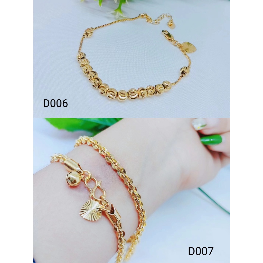 Gelang Xuping Biji Bola Lapis Emas 24K Perhiasan Wanita D006/007