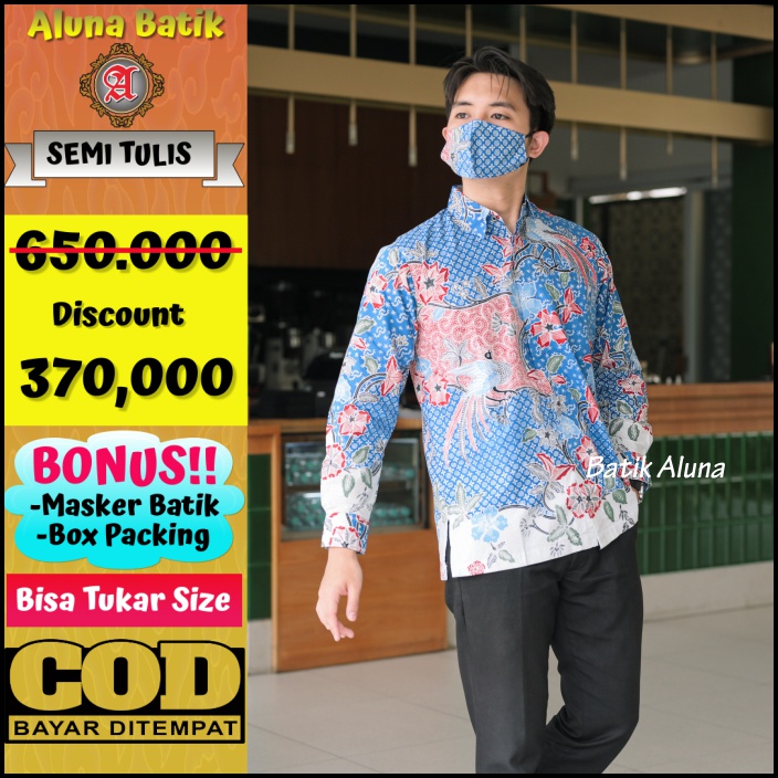 Kemeja Batik Semi Tulis Premium Solo Katun Primisma Batik Aluna PTS 003