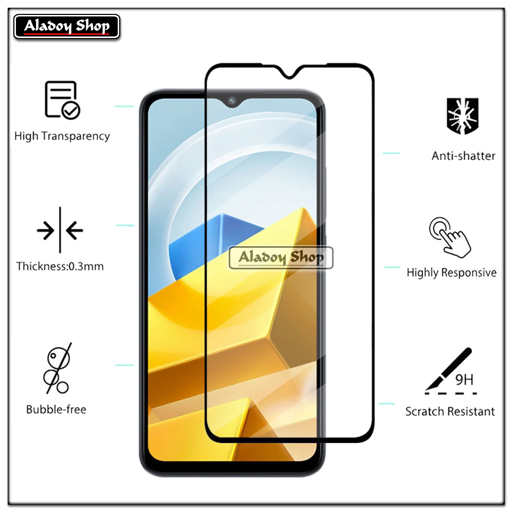 PAKET Tempered Glass + Skin Carbon Film 3D Xiaomi Poco M5