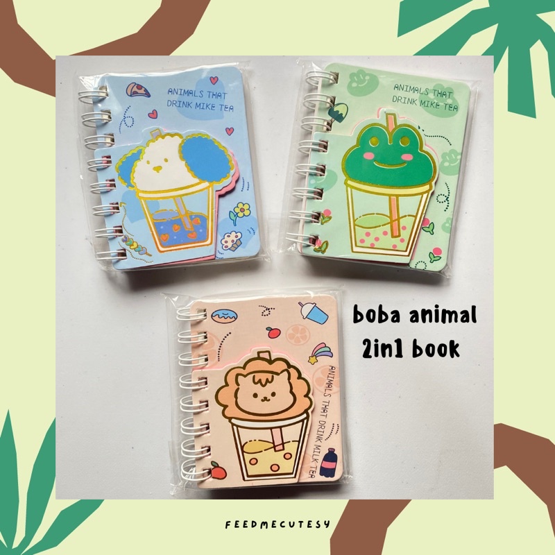 

boba animal 2in1 book | Feedmecutesy | atk alat tulis lucu buku anak import