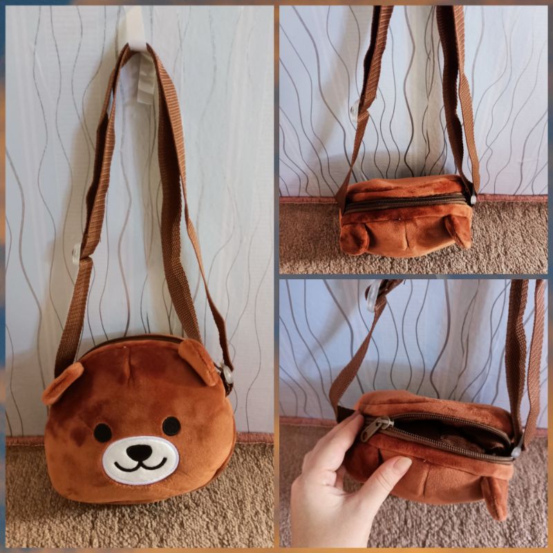 tas beruang line brown