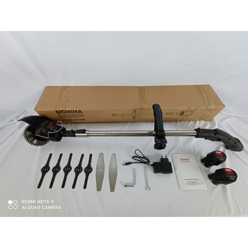 TERMURAH Mesin potong rumput padi uchiha uciha brush cutter cordless baterai tanpa kabel