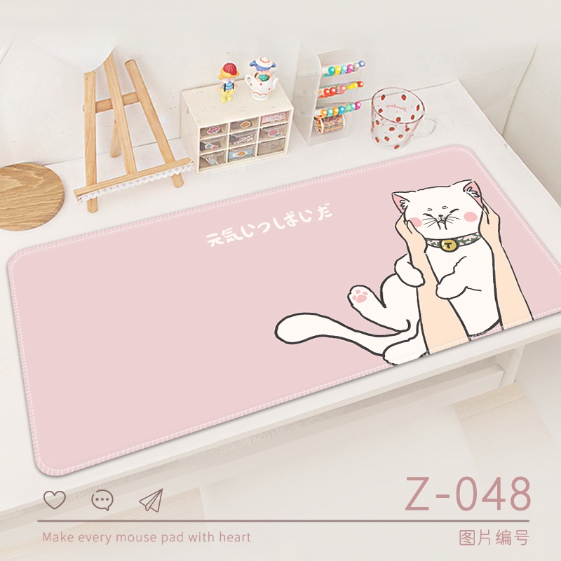 Mouse Pad Ukuran Besar Tebal Motif Kartun Warna Pink