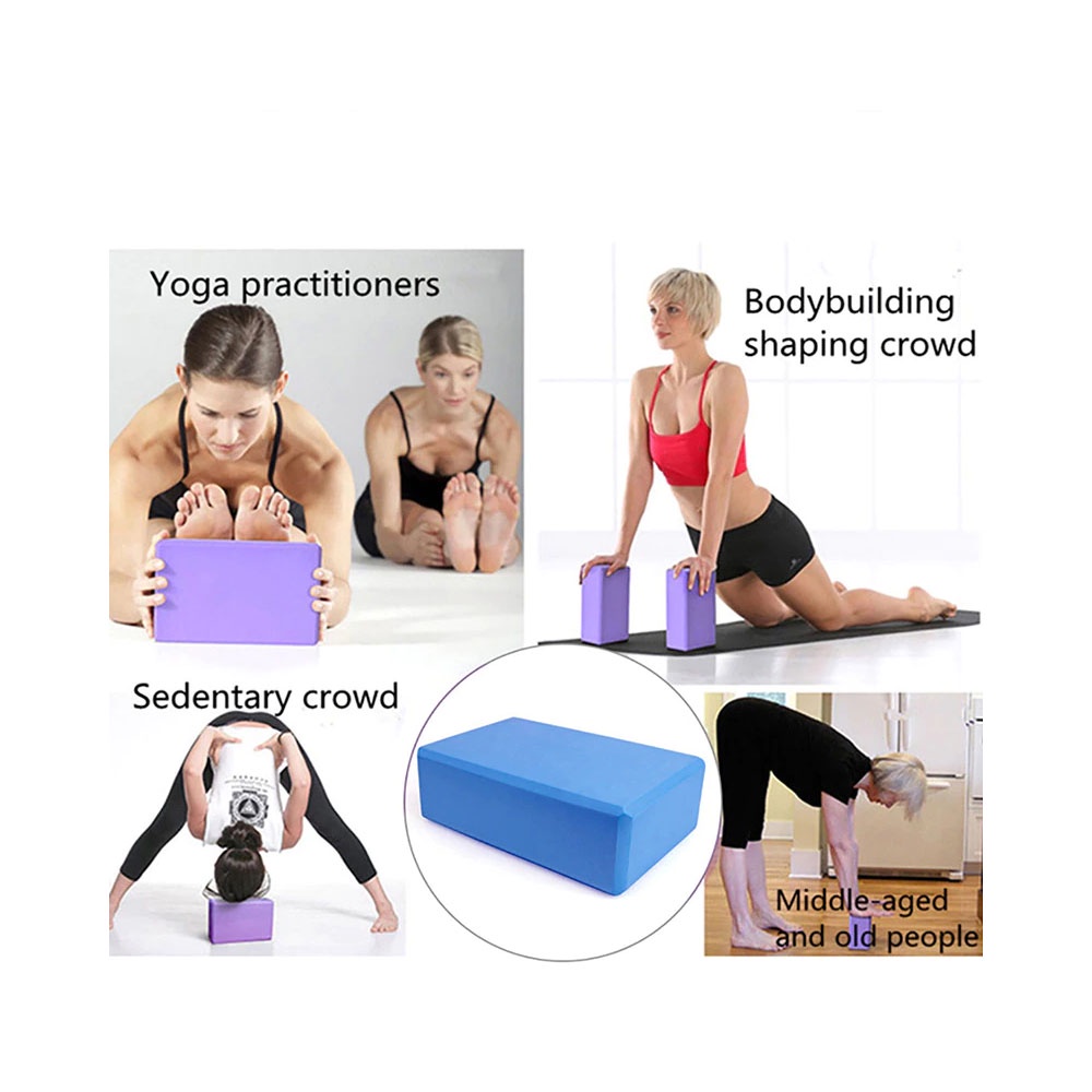 Foam Yoga Balok Yoga Brick Peralatan Yoga Blok Yoga Block Yoga Pilates Polos EVA PVC Alat Bantu Yoga Olahraga - Warna Acak