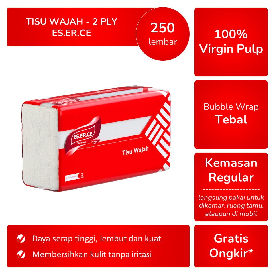 Tisu Wajah Es Er Ce 250 lembar