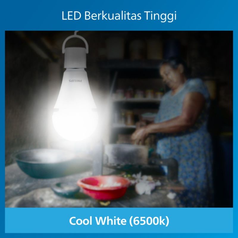 Philips RadiantLine Rechargeable LEDBuld 8W 6500K 11W Putih Emergency Lampu Darurat Lampu Baterai Isi Ulang