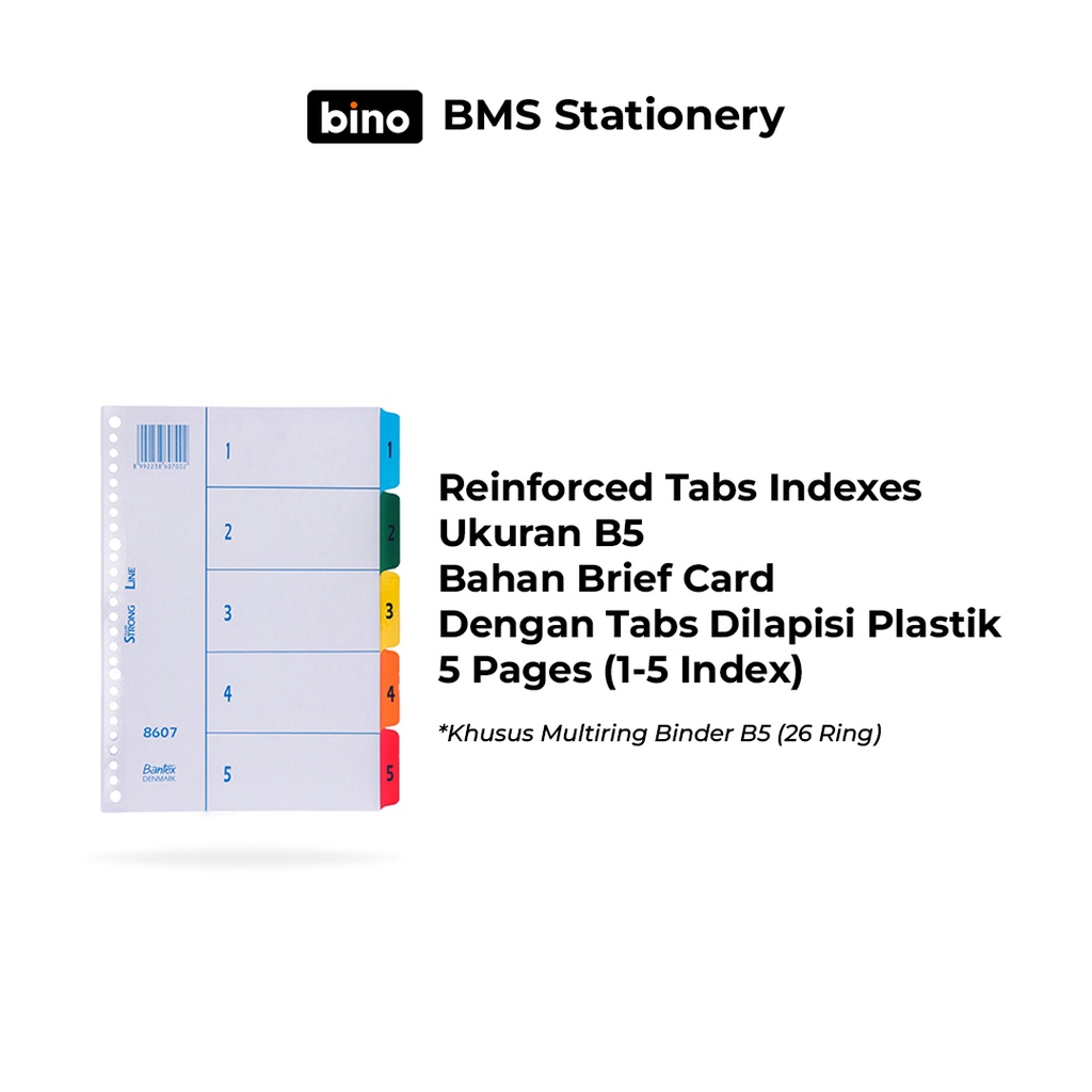 

[BMS Palembang] Pembatas Binder Bantex Reinforced Tabs Indexes Angka 1-5 | Ukuran B5 8607 00