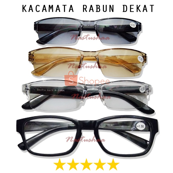 Kacamata Baca Plus (+) uk +0.50 s/d 4.00 Kacamata Plus Model Remless Tanpa Bingkai Kacamata Rabun Dekat Pria Wanita Unisex Reading Glasses