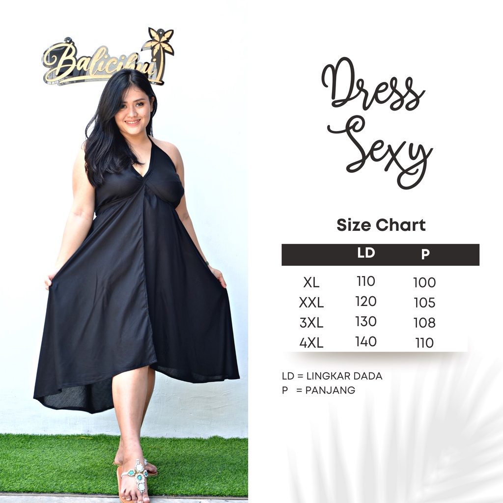 Balicihui Dress Sexy Wanita Dress Plus Size Big SIze Dress Sexy Fit From M-XL-XXL-3XL-4XL