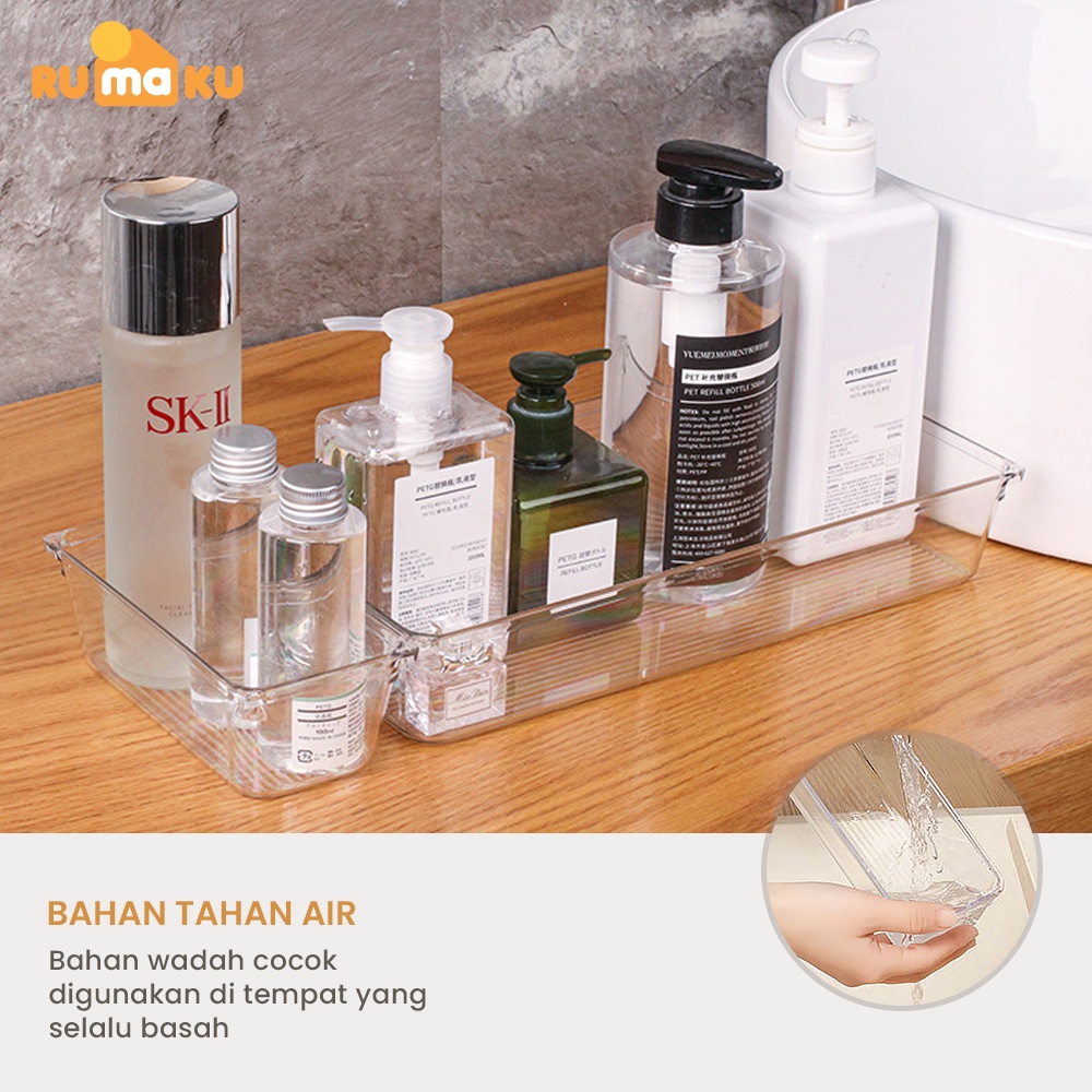 Rumaku Organizer Laci Sendok Garpu Sumpit Sekat Laci Dapur Bening Bahan Acrylic Organizer Meja Kamar