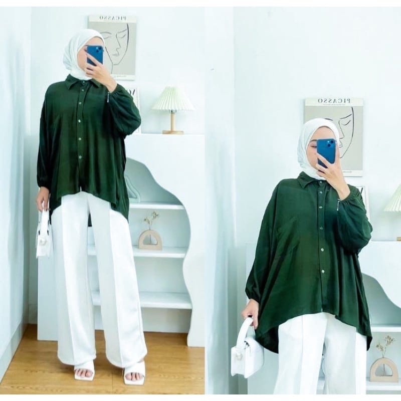 Kemeja Rayon Twill Oversize LD 140cm Jumbo