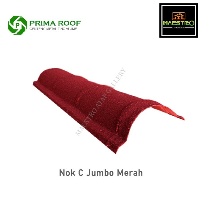 Aksesoris Genteng Metal Prima Roof Nok C Jumbo Merah