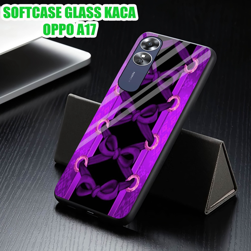 Softcase Glass Kaca OPPO A17 - Case Hp Pelindung Handphone OPPO A17 [ A67]