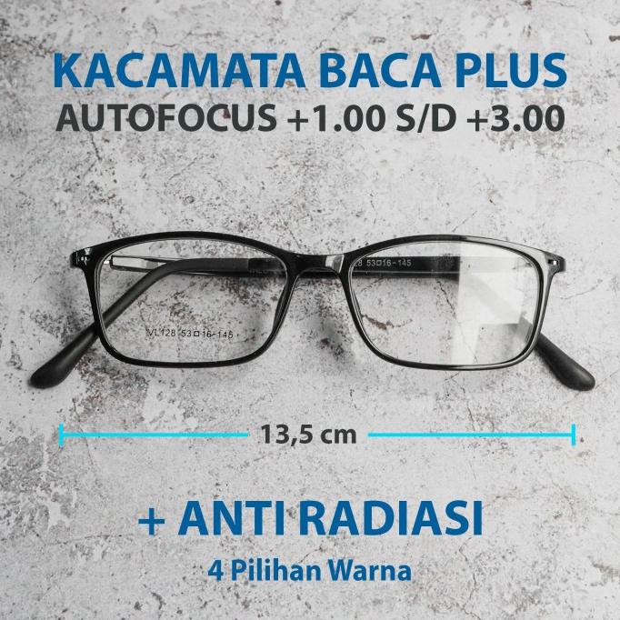 Kacamata Plus Baca Autofocus Auto Menyesuaikan + Anti Radiasi -KMB8023