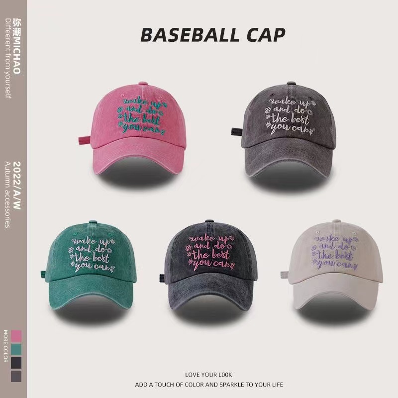 Topi baseball Motif Bordir Gaya vintage Korea Untuk Pria Dan Wanita