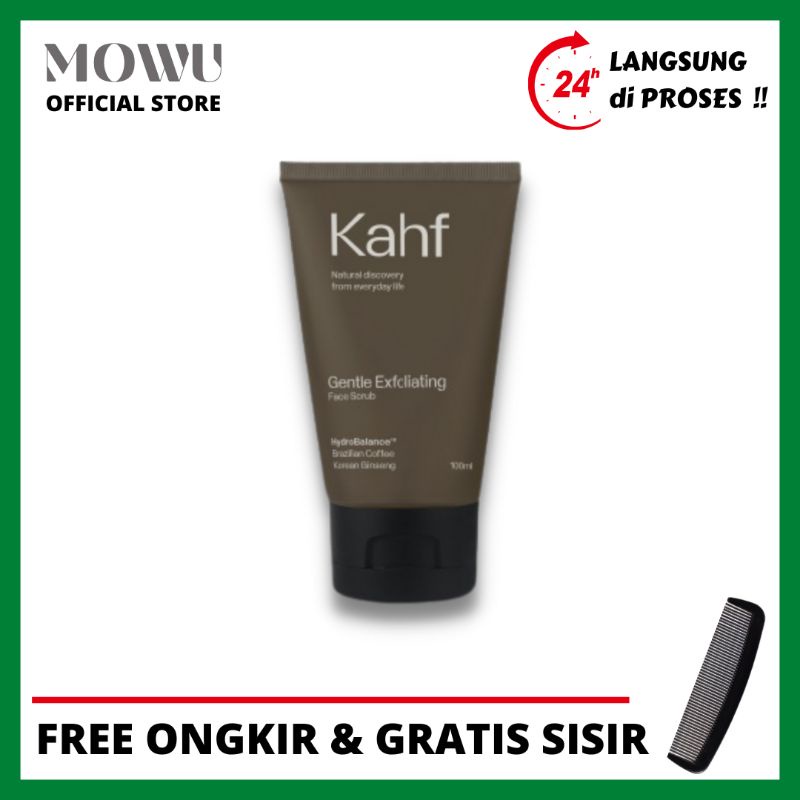 Kahf Face Wash Gentle Exfoliating Face Scrub 100 Ml - Sabun Muka Wajah Pria Kahf Coklat Original