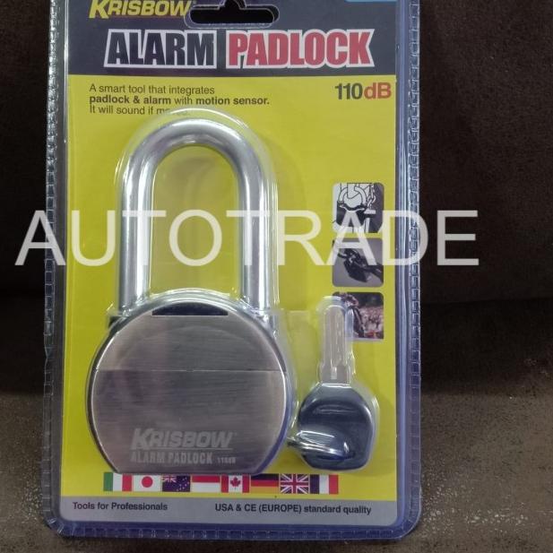 GEMBOK ALARM HEAVY DUTY KRISBOW K207B / ALARM PADLOCK / ANTI MALING - K207B