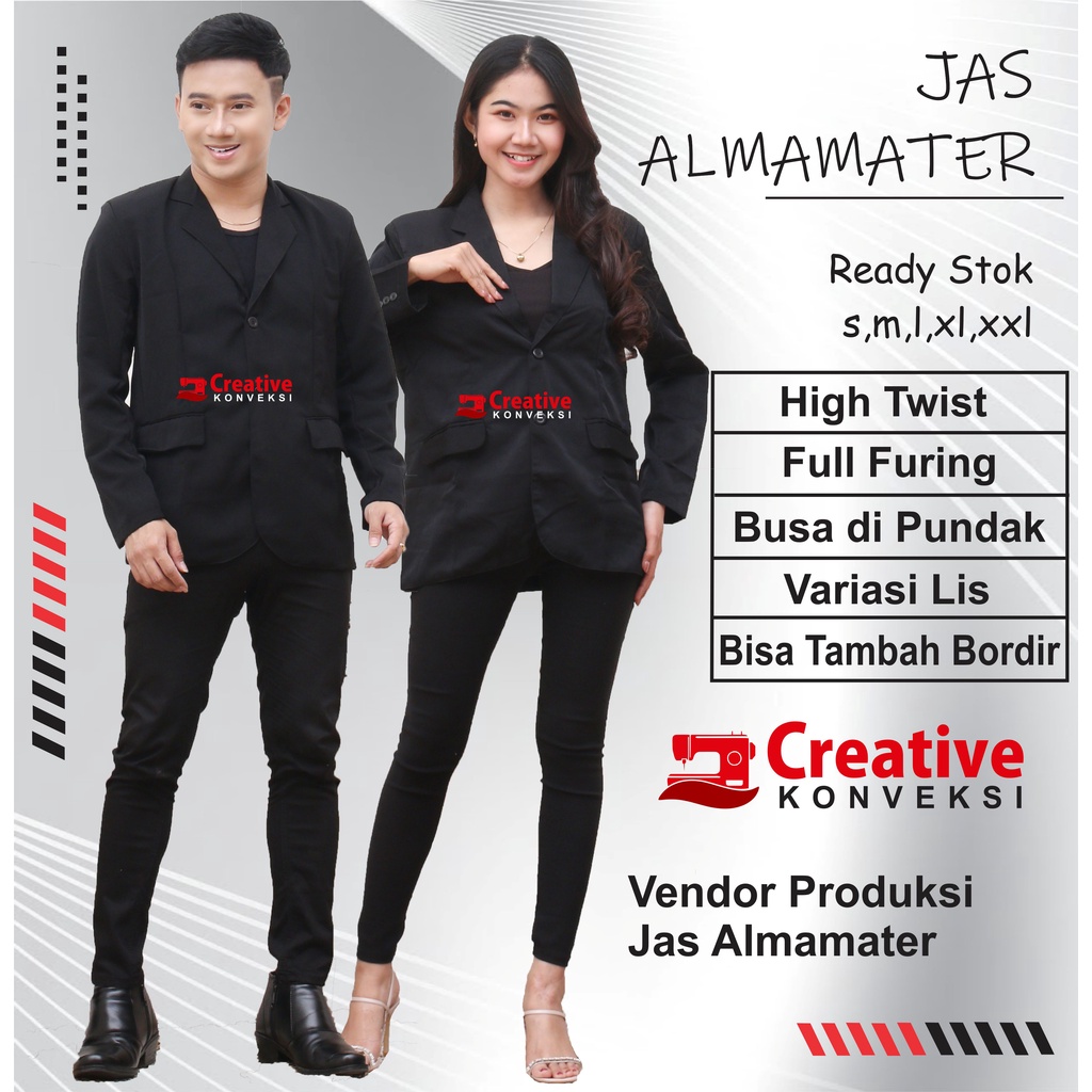 (BISA COD) Jas almamater Hitam Polos Jas Nikah, Jas Formal Jas Murah/ jas wisuda/ pondok pesantren