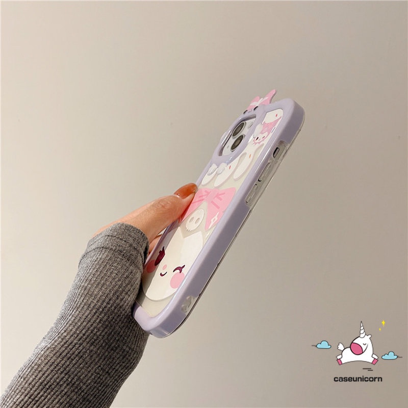 Casing Kuromi Kartun Cantik Case Realme C33 8 8i 8pro 7 9 9pro+C25 C21Y C25Y C11 C15 C30 C25s C35 C31 C21 C2 C1 C3 C17 Realme 5 6i 9i 5 7i Kartun 3D Busur Monster Kecil Lensa Soft Cover