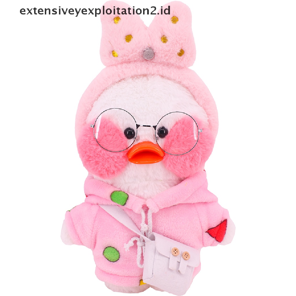 Mainan Boneka Plush Bebek Kuning mini 30cm One piece Pakaian &amp; Topi