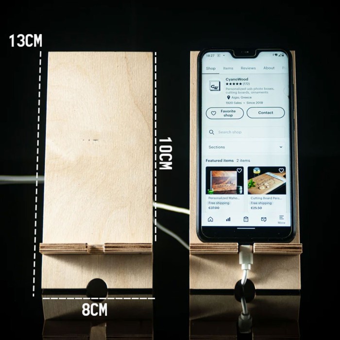 Stand Holder HP / Dudukan HP Kayu / Wooden Plywood Display Phone