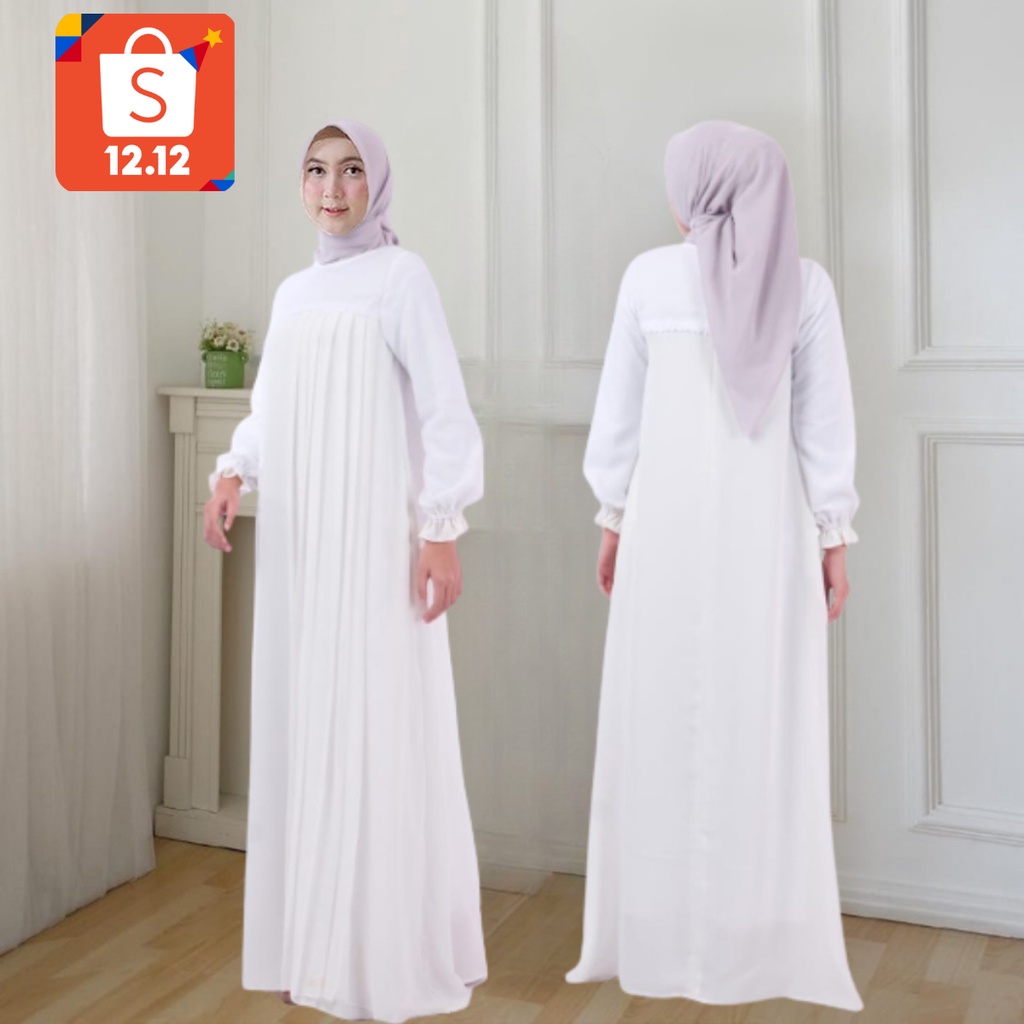 Gamis MAXY Putih / Maxi Dress / Salsa Dress Maxy / Gamis Renda Terbaru Kekinian 2022 Gamis Manasik Haji Wanita / Gamis Putih Polos / Gamis Remaja Dewasa / Gamis Syari Modern Elegan / Gamis putih dewasa terbaru 2022 terlaris / Baju Gamis Wanita COD