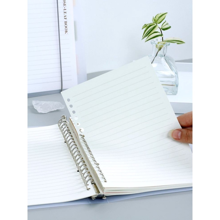 

BINDER NOTE BUKU BINDER MIKA TRANSPARANT A5, B5 LINE GRID DOTTED BLANK ISI LOOSE LEAF 50 LEMBAR BAHAN BOOKPAPER