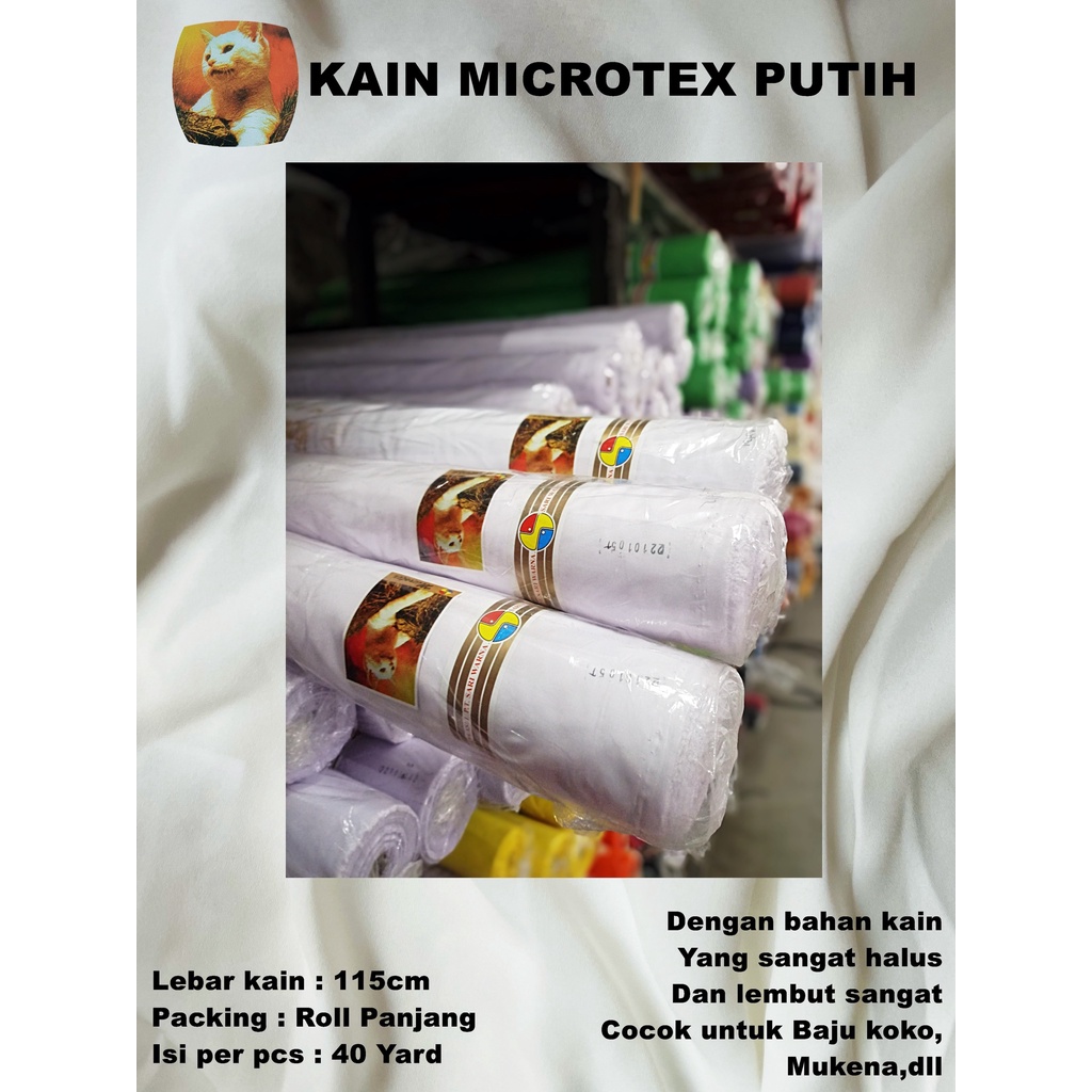 KAIN MICROTEX PUTIH