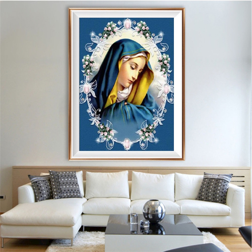 DIY Diamond Painting Full Bunda Maria klasik Biru 40×60 cm D842