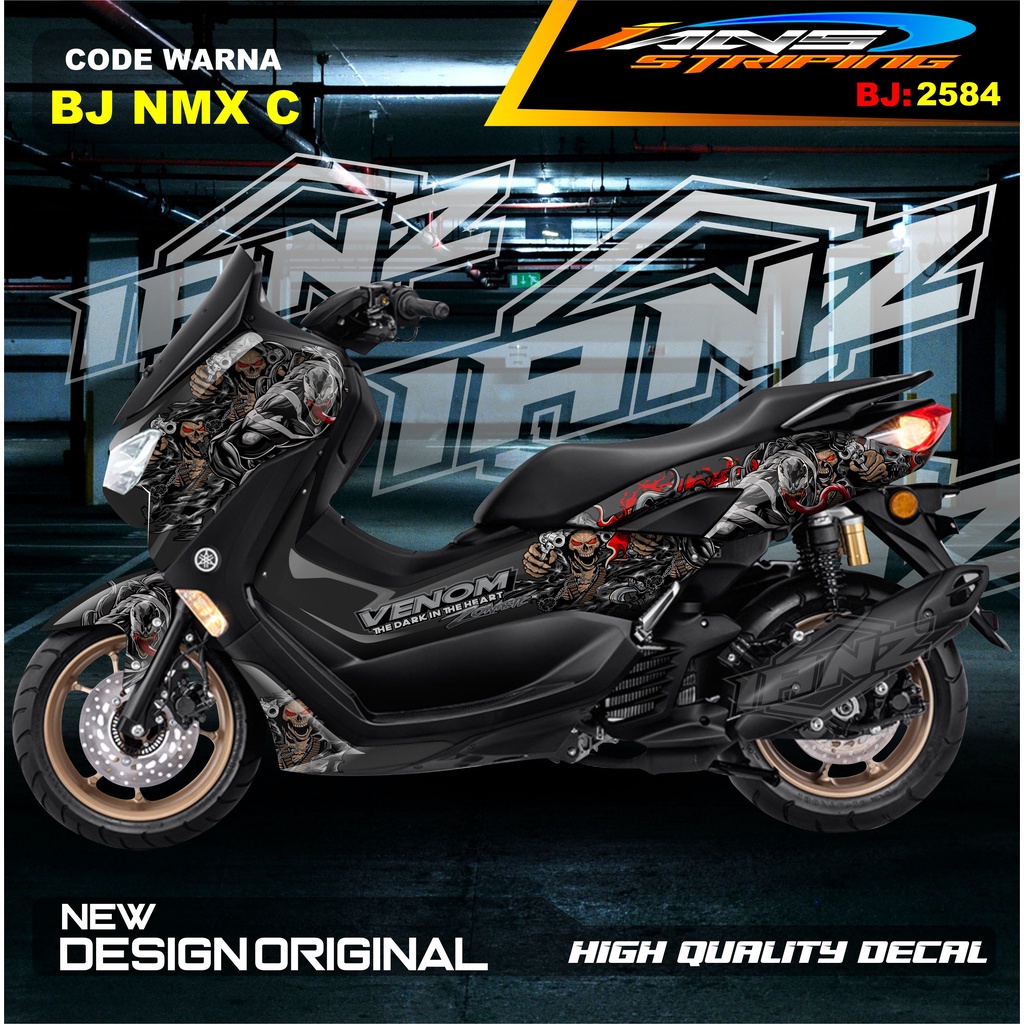 DECAL STIKER NMAX FULL BODY ANIMASI VENOM / STICKER VARIASI ALL NEW NMAX TERBARU  / STICKER NMAX OLD