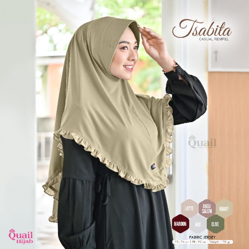 Jilbab Instan Bergo Jersey Syari Original Quail Hijab TSABITA