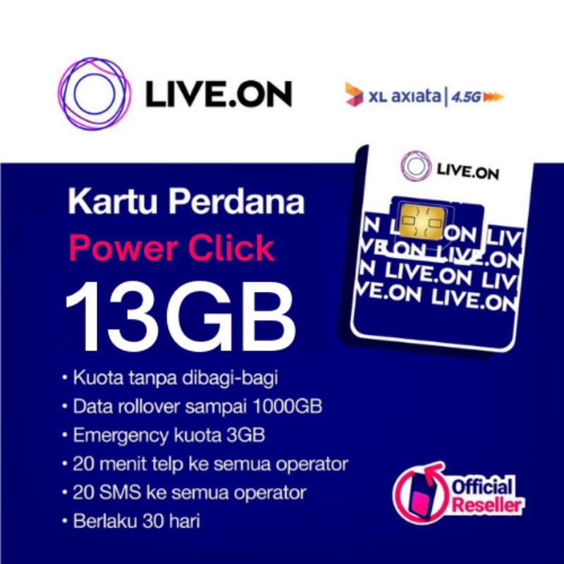 Kartu Perdana Live.On XL Power Click 13GB (30 hari)