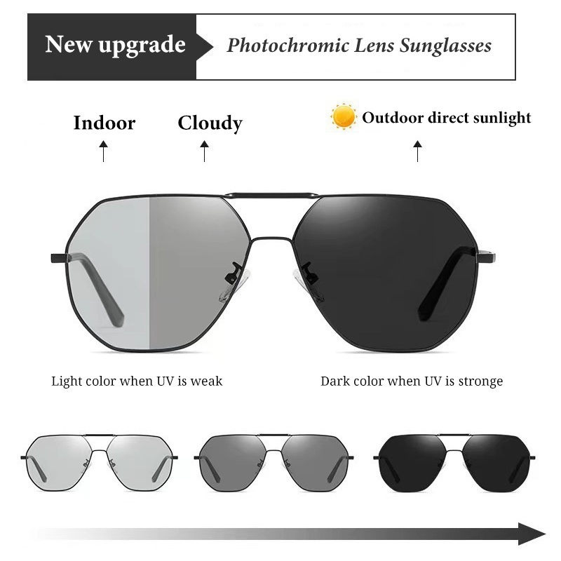 Kacamata Polarized Photochromic Gaya Vintage Untuk Pria Dan Wanita