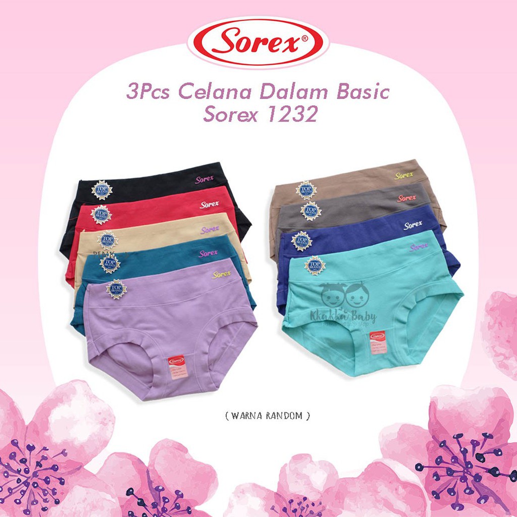 Celana Dalam Sorex Midi 1232 Pinggang Lebar Cotton Soft Comfort Cuting Midi Cd Cewek Size L XL XXL