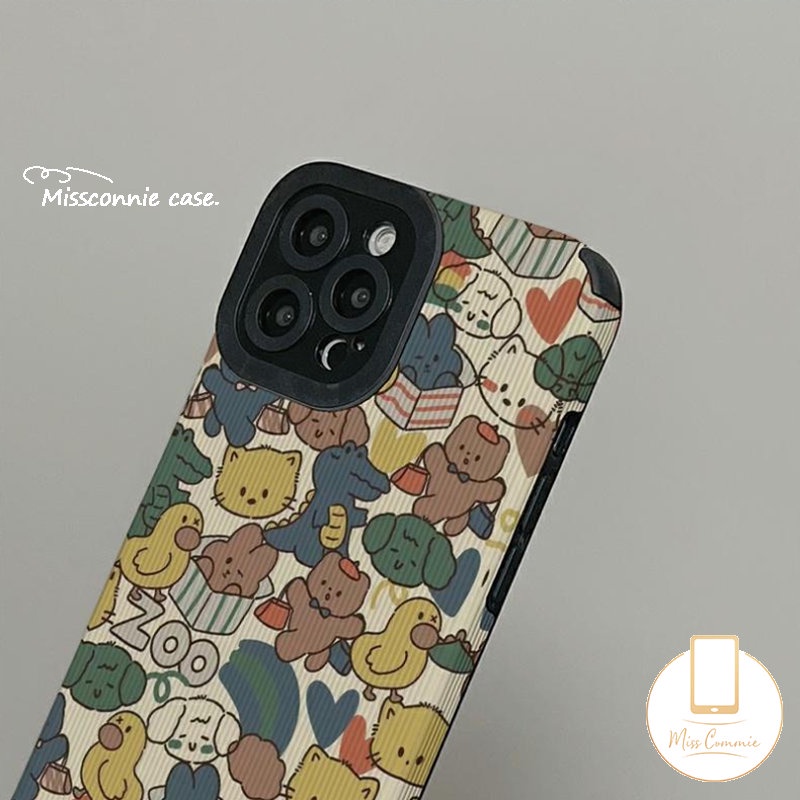 Casing Soft Case TPU Motif Kelinci / Kucing / Dinosaurus / Bebek Untuk iPhone 11 Pro Max / 7 + / 8 + / 12 / 13 / 14 Pro Max / XR / X / XS Max