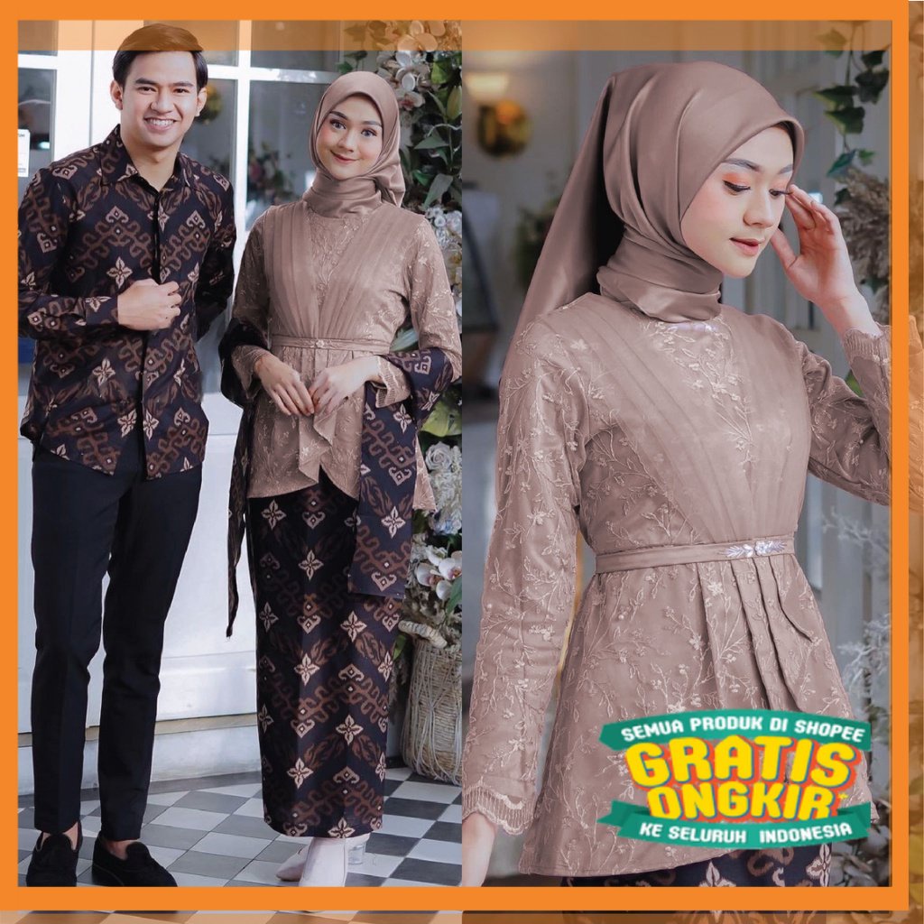 SPESIAL NATAL 2022 WOU BATIK - Kebaya Couple Brokat Modern Aufa Kebaya Wisuda dan Kondangan Kebaya C