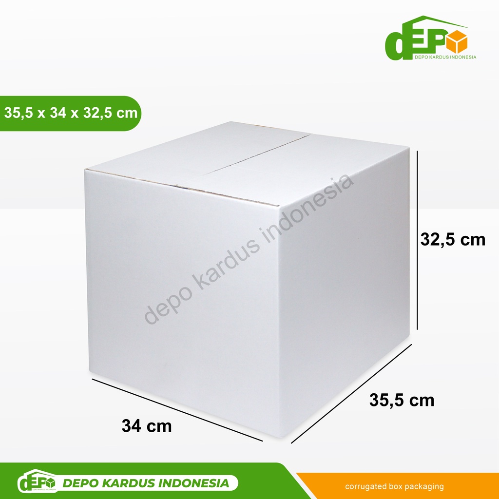 

Depo Box 35,5x34x32,5 cm ( Pasesi ) Karton/kardus/paking/Box Normal/hampers/Polos