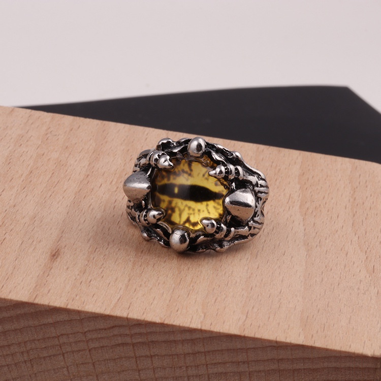 Cincin Desain Mata Iblis Serigala Gaya punk retro Eropa Amerika Jepang Korea Untuk Pria