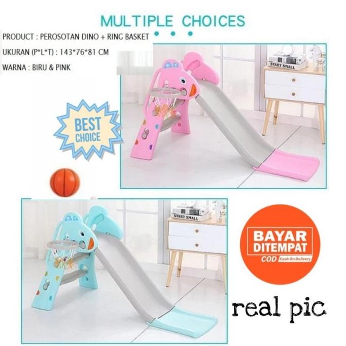 Mainan Anak Prosotan Dino Ring Basket + Bola VRT-270 Perosotan stock ada