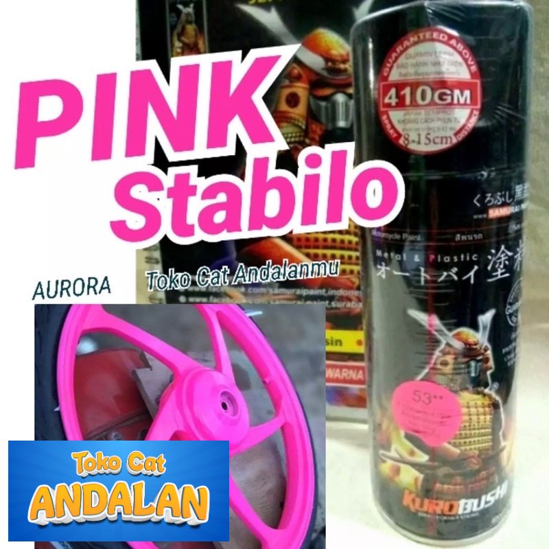 

Toko Cat Andalan - Pilox Samurai Fluorescent Pink 53 Stabilo Merah Muda Jambu Cat Pilok Terang Nyala Silau 400ml Toko Cat Andalan Motor dan Mobil