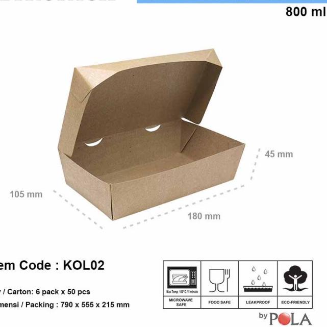 

Paper Lunchbox Large Brown Kraft / KOL02 Metropack- 50pcs