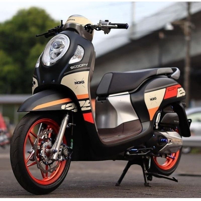 decal scoopy new 2022 decal fullbody striping sticker stiker variasi asesoris motor desain simpel